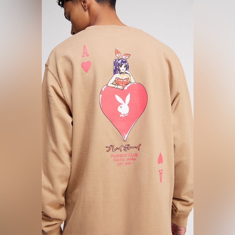 NWT - Color Bars x Playboy Ace of Hearts Crew Neck Sweatshirt - Size XL - Picture 2 of 4